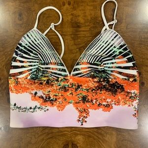 Clover Canyon crop top bralette pink orange white sz M good condition!